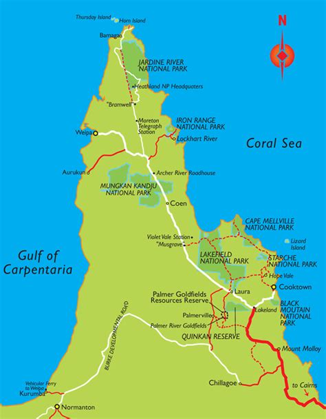 Map of Cape York Peninsula - Port Douglas Australia