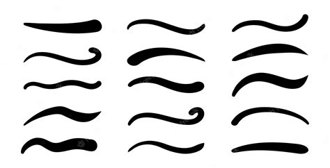 Premium Vector | Swoosh swash underline stroke set Hand drawn swirl ...