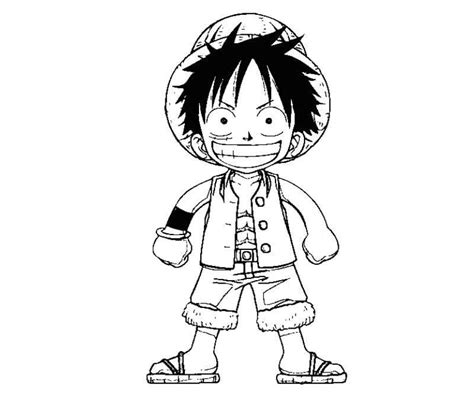 Coloriage: Chibi Luffy - télécharger et imprimer gratuit