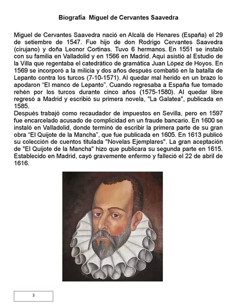 Miguel De Cervantes Saavedra Biography - SEONegativo.com