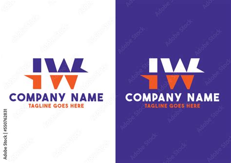 Letter IW logo design vector template, IW logo Stock Vector | Adobe Stock