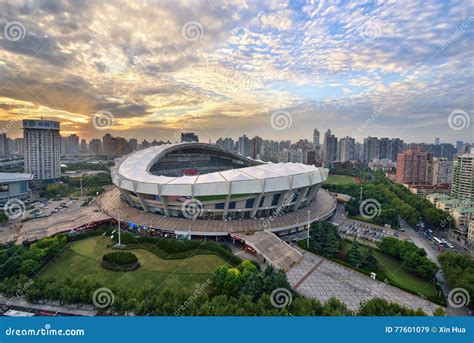 Shanghai Stadium editorial stock image. Image of evening - 77601079