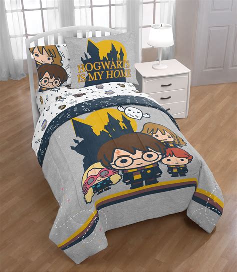 Harry Potter Printed 3 Pieces Bed-in-a-Bag, Twin With Comforter Flat Sheet Fitted Sheet Pillow ...