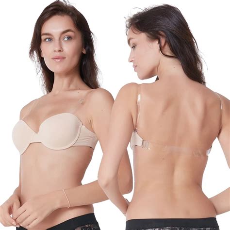 Invisible Push Strapless Bra Seamless Convertible Transparent Back ...