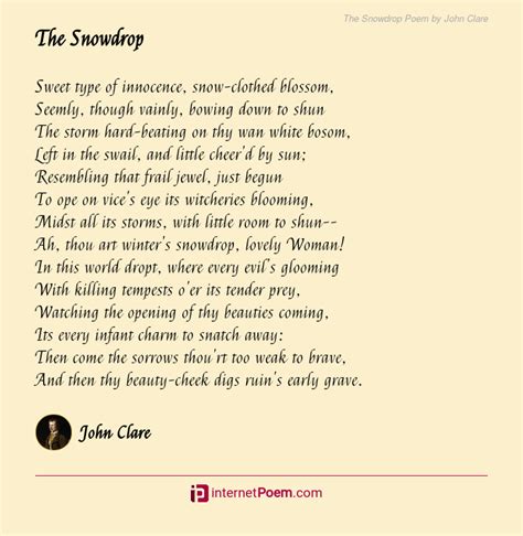 The Snowdrop Poem by John Clare