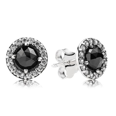 #PANDORA sterling silver stud earrings with black spinel and cubic zirconia RRP $79 | Pandora ...