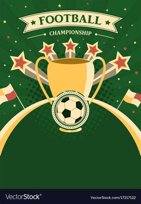 Football championship poster sport background in Vector Image