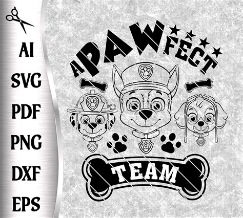 Paw Patrol A Pawfect Team Cut File Cricut Silhouette Svg Pdf | Etsy Canada