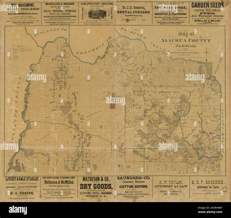 Map of Alachua County, Florida Stock Photo - Alamy