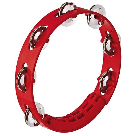 Nino 8" Red ABS Compact Tambourine « Tambourin