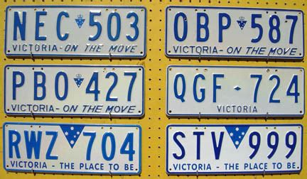 VICTORIA LICENSE PLATES IN MY COLLECTION