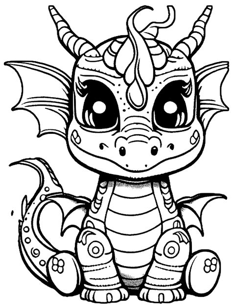 Dragon Mythical Coloring Page · Creative Fabrica