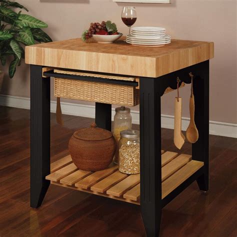 Behling Prep Table with Butcher Block Top | Butcher block island kitchen, Kitchen island with ...