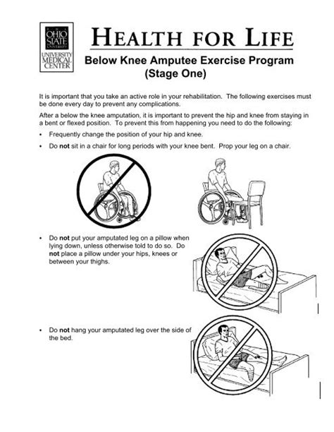 Below Knee Amputee Exercise Program (Stage One)