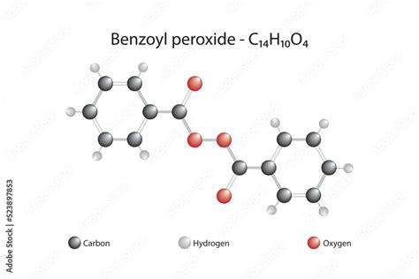 Molecular formula and chemical structure of benzoyl peroxide Stock Vector | Adobe Stock