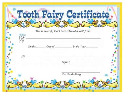 Free Tooth Fairy Certificate Template – Atlanticcityaquarium.com