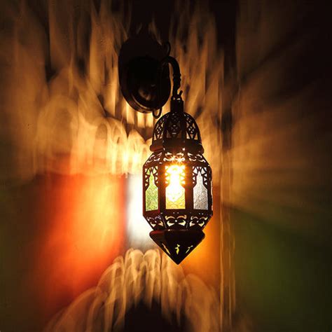 Vintage 1-Light Lantern Sconce - Black Coffee Shop Wall Lamp ...