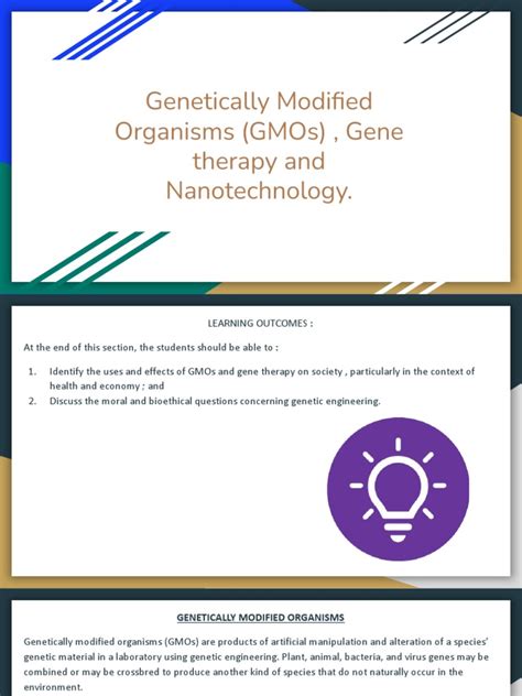 Genetically Modified Organisms (GMOs), Gene Therapy and Nanotechnology. | PDF | Nanotechnology ...