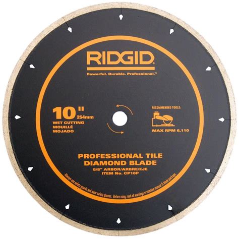 RIDGID 10 in. Diamond-Edge Tile Circular Saw Blade-CP10P - The Home Depot