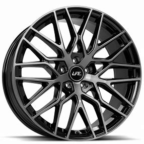 20" Luxxx Alloys Wheels Lux LFF 03 Harto Black with Titanium Brushed Flow Formed Rims #LUX166-1