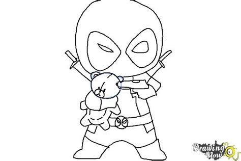 How to Draw Chibi - Deadpool - DrawingNow