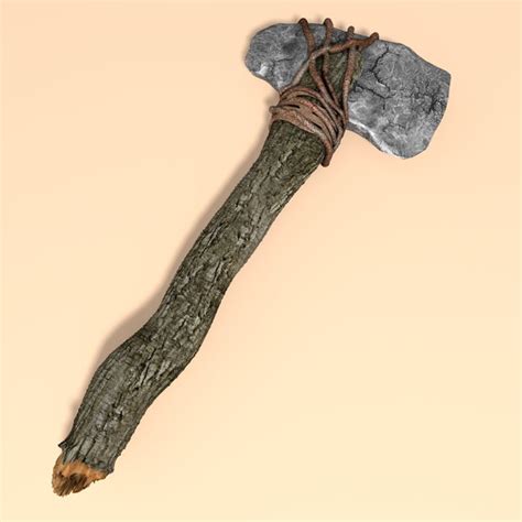 ancient prehistoric stone axe 3d c4d