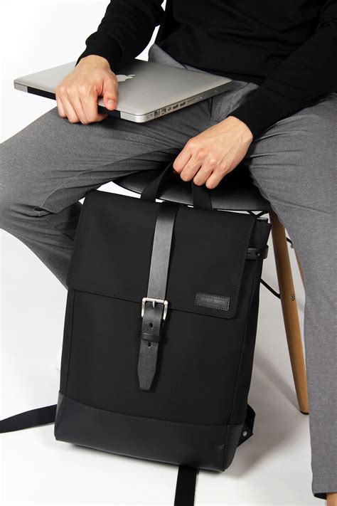 Ateliers Auguste - Black Menilmontant Backpack - Black/Leather ...