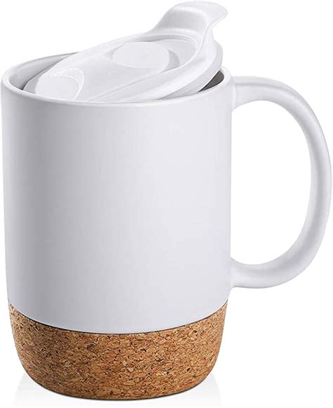 Amazon.com: DOWAN 15 oz Coffee Mug Sets, Set of 2 Large Ceramic Mugs, with Insulated Cork and ...