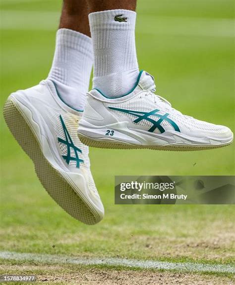 Sports shoe of Novak Djokovic of Serbia with the number 23 on it ...