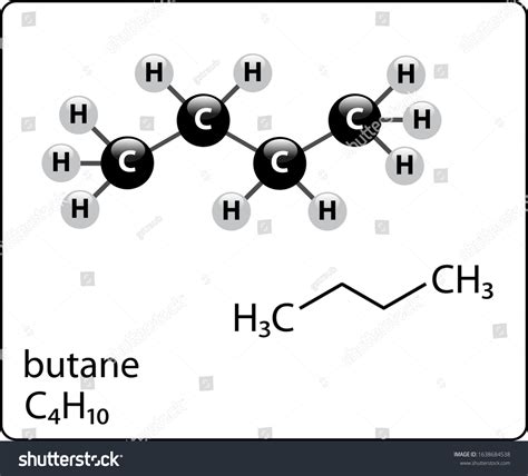 Butane Molecule Structure Ball Stick Stock Vector (Royalty Free) 1638684538 | Shutterstock