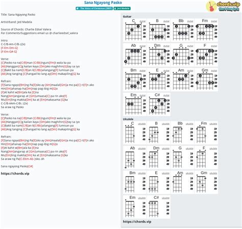 Chord: Sana Ngayong Pasko - tab, song lyric, sheet, guitar, ukulele | chords.vip