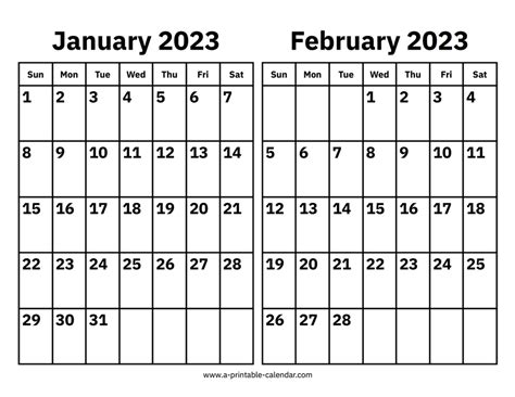 January February 2023 Calendar Printable – Get Calender 2023 Update