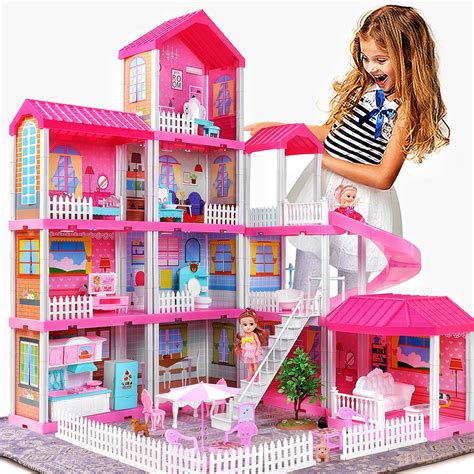 Buy Doll House Play House with Doll Toy Figures, Furniture and ...