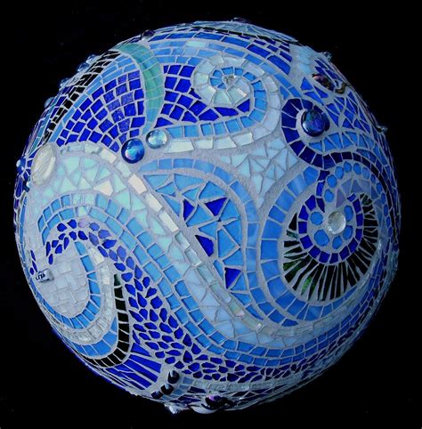 Mosaic Orb Blue Garden Sphere Glass Terracotta Gazing Ball ... | Mosaic garden, Mosaic garden ...