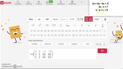 Solve system of equations using Symbolab - YouTube