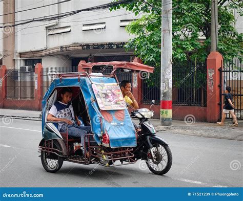 A Tricycle Running on Street in Manila, Philippines Editorial Stock Image - Image of ruuning ...