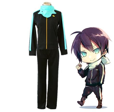 Anime Noragami Yato Uniform Cosplay Costume Full Set Sportswear ( Jacket + Pants + Scarf ) Daily ...