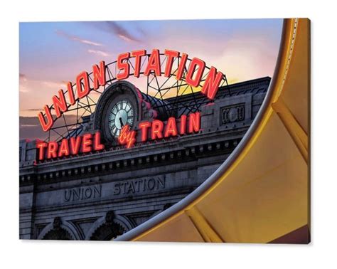 Denver Union Station, Train Station Art, Denver Colorado Wall Art, Denver Architecture Print ...