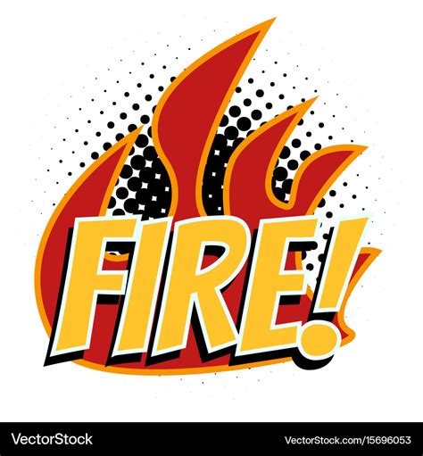 Fire word pop art style Royalty Free Vector Image