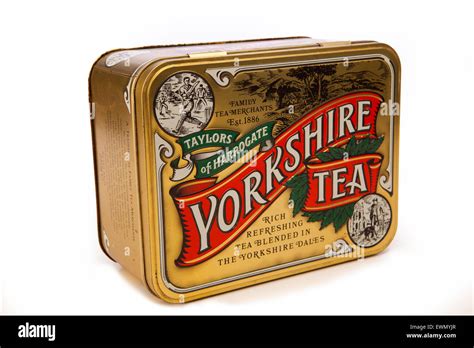 tins, Taylors of Harrogate gold Yorkshire Tea tin, caddy Stock Photo ...