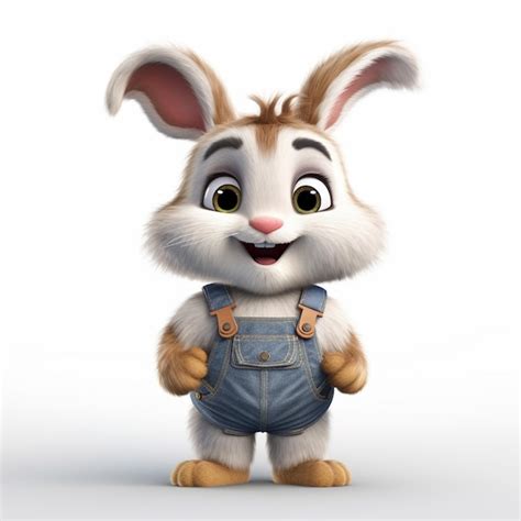 Premium AI Image | A close up of a cartoon rabbit wearing overalls and ...