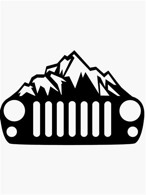 Jeep Wrangler JK/JKU Mountain Grill Sticker by Ty Vo in 2021 | Jeep tattoo, Jeep, Jeep wrangler