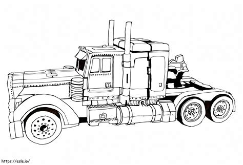 Optimus Prime Truck 1 coloring page