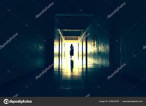 Dark creepy hallway. bringing the end of the dark corridor. Scary black hall. Stock Photo by ...