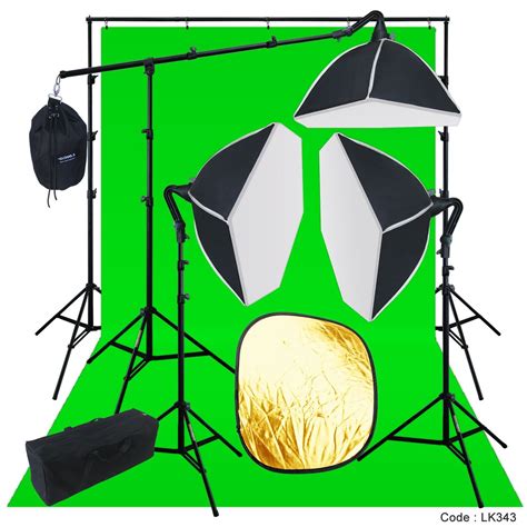 10x13ft Chromakey Green Screen Studio Lighting Kit W/ Backdrop Stand L ...