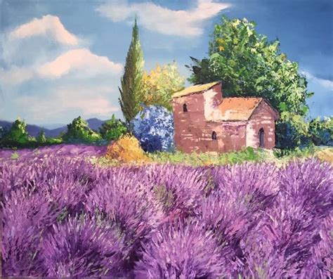 Landscape With Lavender Oil Painting By Natalia Kolesnichenko | absolutearts.com