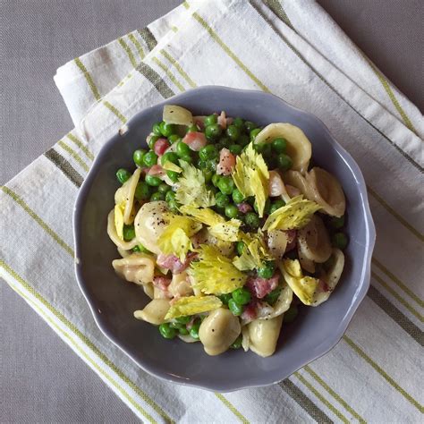 Orecchiette with Pancetta and Peas - Kimchi and Beans