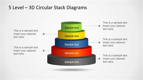 3D Circular Stack Diagram for PowerPoint with 5 Levels - SlideModel