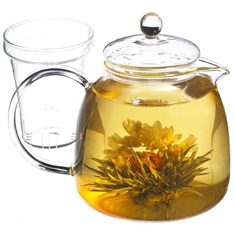 Flowering / Blooming Glass Tea Set with Infuser | Tea pots, Tea gift sets, Glass teapot