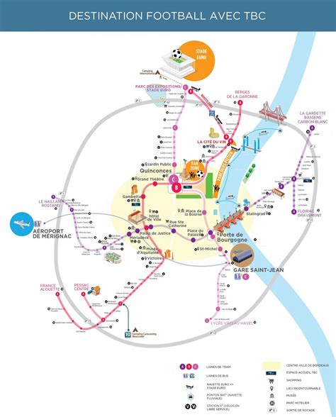 Bordeaux transport map - Bordeaux public transport map (Nouvelle-Aquitaine - France)